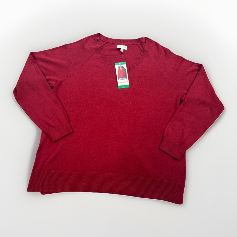 Lucky Brand Sweater Women's XL Promgrante V-Neck Long Sleeve Relaxed NWT